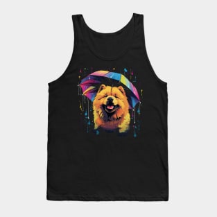 Chow Chow Rainy Day With Umbrella Tank Top